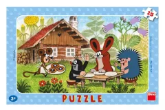 Puzzle deskové Krtek na návštěvě 15 dílků
