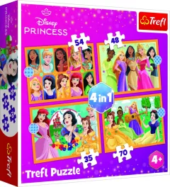 Puzzle Disney princezny: Pohádkové příběhy/4v1 (35,48,54,70 dílků)