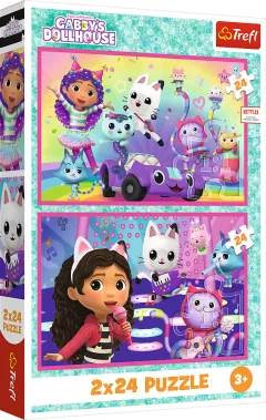Puzzle Gábinin kouzelný domek: Zábava s Gabby 2x24 dílků
