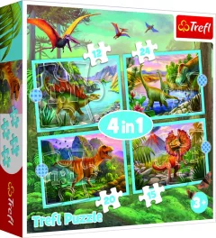 Puzzle Jedineční dinosauři 4v1 (12,15,20,24 dílků)