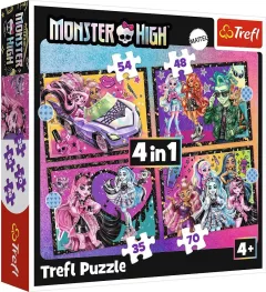 Puzzle Monster High: Elektrizující den 4v1 (35, 48, 54, 70 dílků)