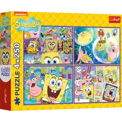 Puzzle Šílený svět Spongeboba 4x250 dílků