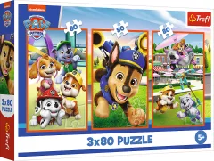 Puzzle Tlapková patrola: Psí gang 3x80 dílků