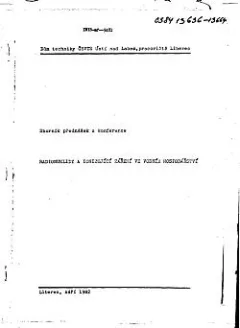 Radionuklidy a ionizující záření ve vodním hospodářství (1982)