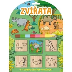 Razítka 5+1 s voskovkou - Zvířátka