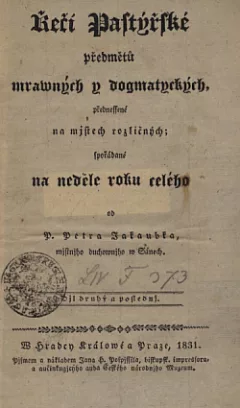 Řeči pastýřské předmětů mravných i dogmatických II.