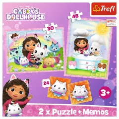 Sada 3v1 Gábinin kouzelný domek (2x puzzle + pexeso)