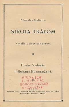 Sirota kráľom: novella z viacerých svetov