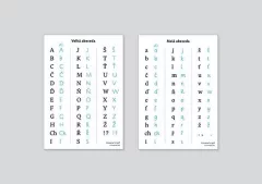 Tabulka s abecedou Comenia Script