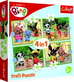Trefl Puzzle Bing - Šťastný den 4v1 (12,15,20,24 dílků)