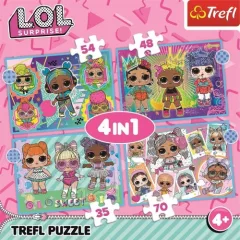 Trefl Puzzle LOL Surprise: Seznamte se s panenkami 4v1 (35,48,54,70 dílků)