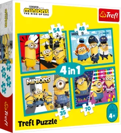 Trefl Puzzle Mimoni 4v1 (35,48,54,70 dílků)