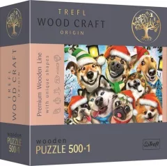 Trefl Wood Craft Origin Puzzle Vánoční psi 501 dílků
