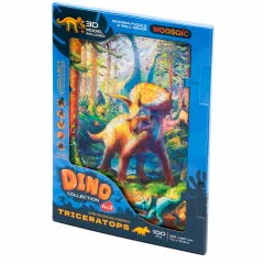 UNIDRAGON dřevěné puzzle DINOSAURUS TRICERAPTOS (18,9x26,7cm)