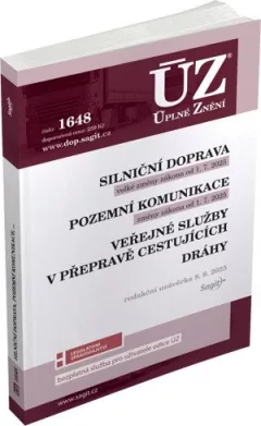 ÚZ 1648 Silniční doprava, Pozemní komunikace, Veřejné služby v přepravě cestujících, Dráhy