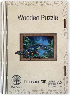 Wooden puzzle Dinosaur A3 GID - svítící ve tmě