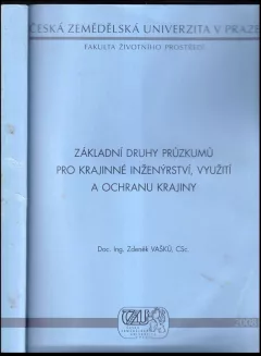 Základní druhy průzkumů pro krajinné inženýrství, využití a ochranu krajiny